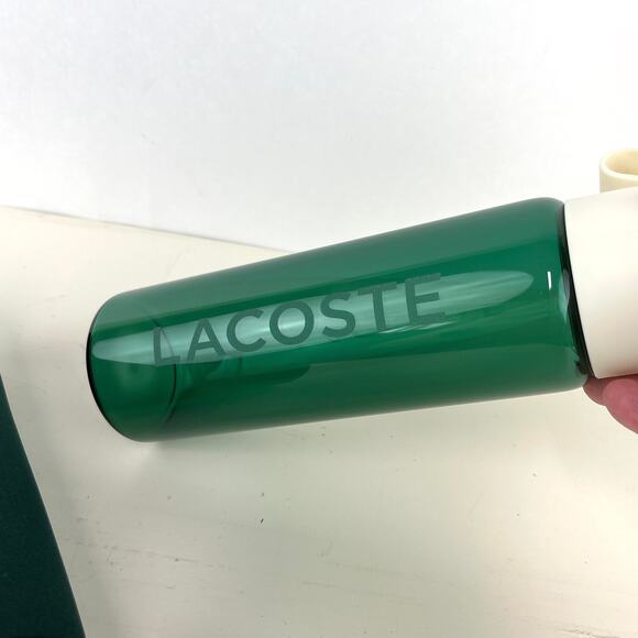 Lacoste Glass Water Bottle and Holder NO STRAP - Picture 5 of 7